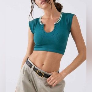 Urban Outfitters Out From Under Go For Gold Seamless Top in Tea